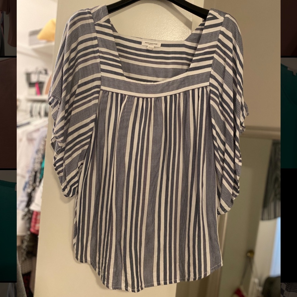 Bohemian white and blue blouse